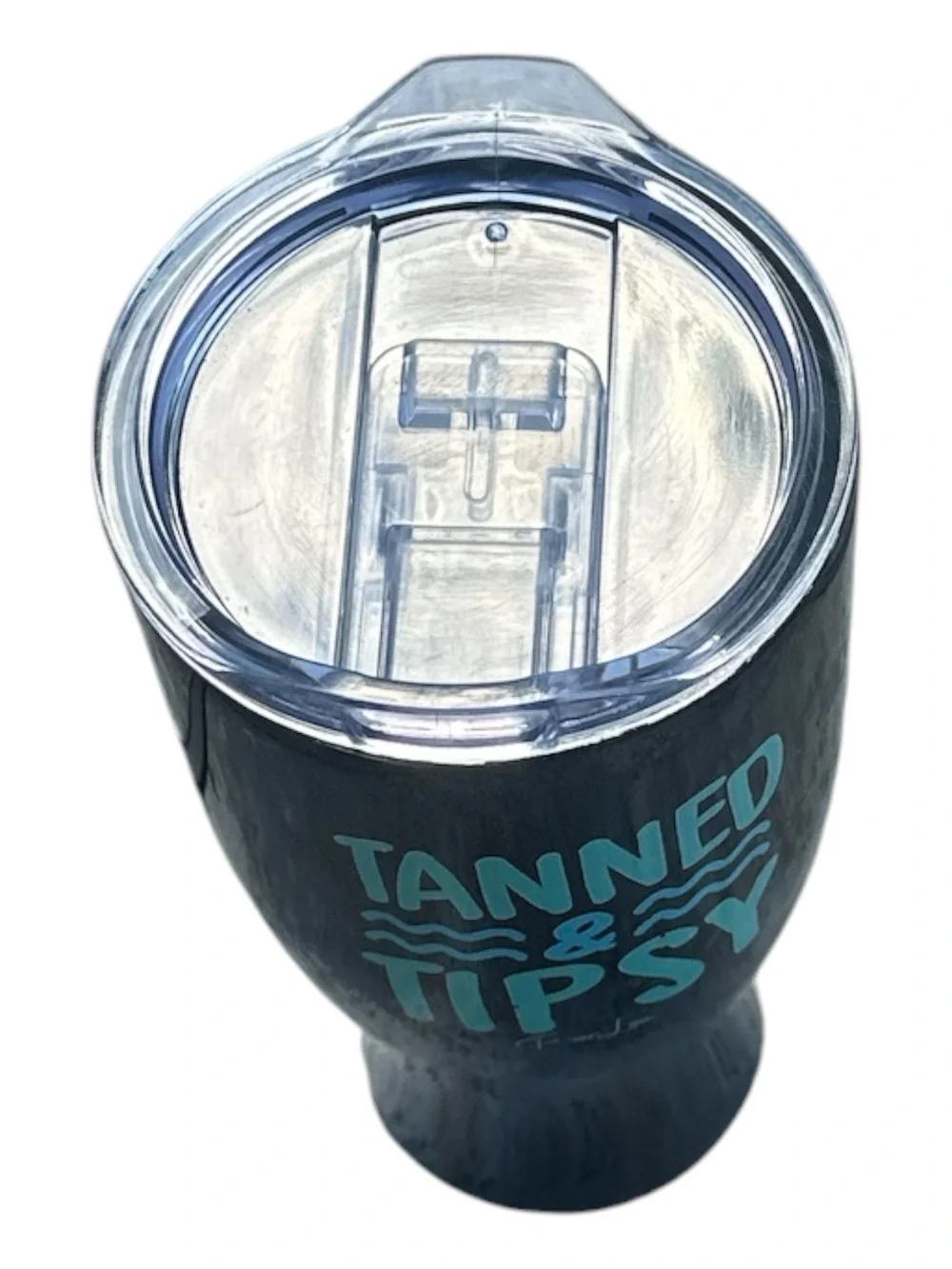 Piper Lou - Tanned & Tipsy Insulated Travel Tumbler - Black with Teal Graphic